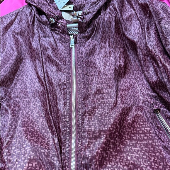 Michael Kors Plum Patterned Windbreaker